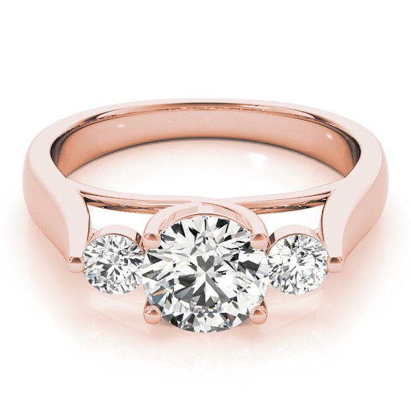 18K Rose Gold 1 1/4 ct tw Three Stone Diamond Engagement Ring