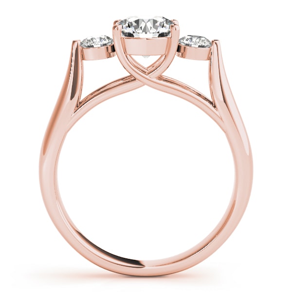 14K Rose Gold 1 1/4 ct tw Three Stone Diamond Engagement Ring