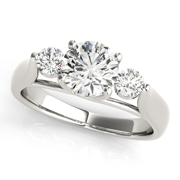 18K White Gold 1 1/4 ct tw Three Stone Diamond Engagement Ring