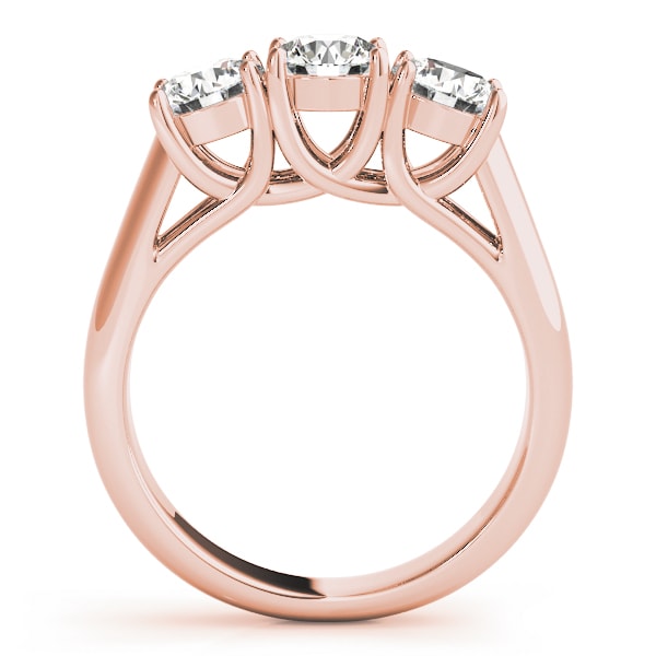 18K Rose Gold 1 ct tw Three Stone Diamond Engagement Ring