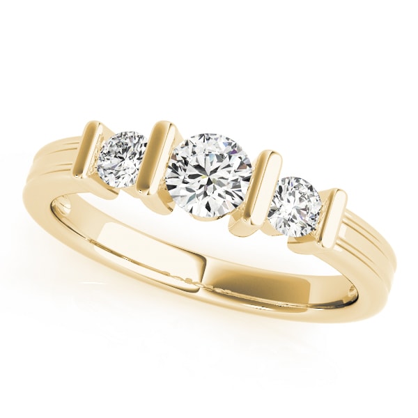 14K Yellow Gold 1 ct tw Three Stone Diamond Engagement Ring