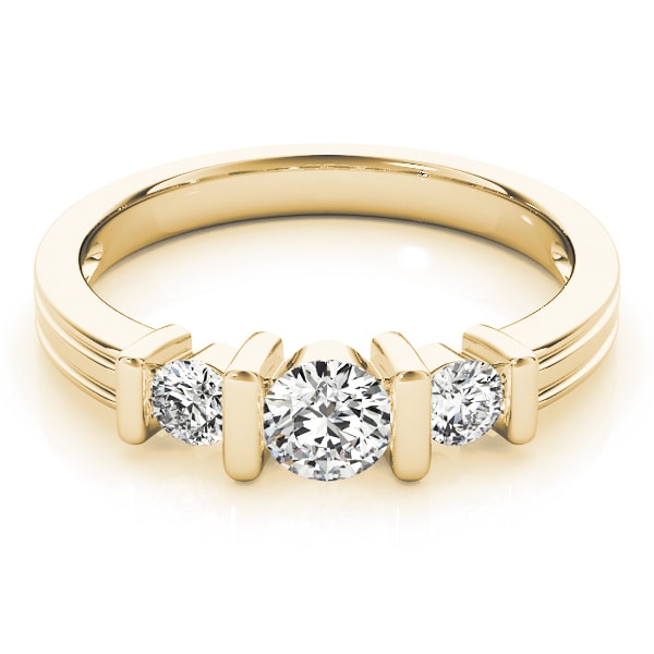 14K Yellow Gold 1 ct tw Three Stone Diamond Engagement Ring