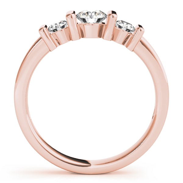 18K Rose Gold 1 ct tw Three Stone Diamond Engagement Ring
