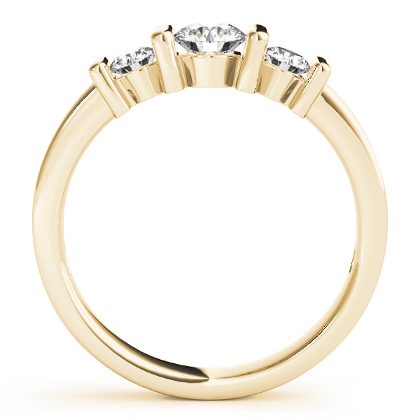 18K Yellow Gold 1 ct tw Three Stone Diamond Engagement Ring