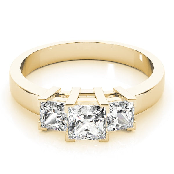 14K Yellow Gold 1 1/4 ct tw Three Stone Diamond Engagement Ring