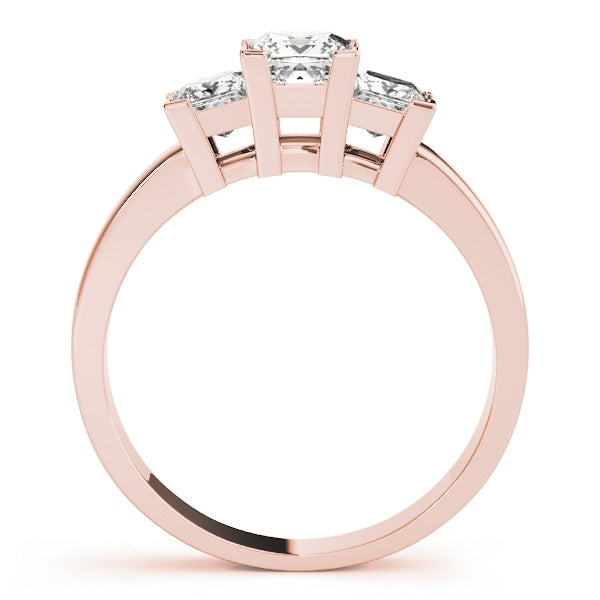 18K Rose Gold 1 1/4 ct tw Three Stone Diamond Engagement Ring