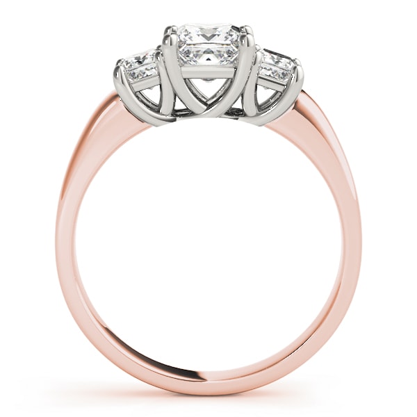14K Rose Gold 3/4 ct tw Three Stone Diamond Engagement Ring