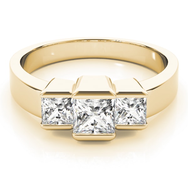 14K Yellow Gold 1 1/8 ct tw Three Stone Diamond Engagement Ring