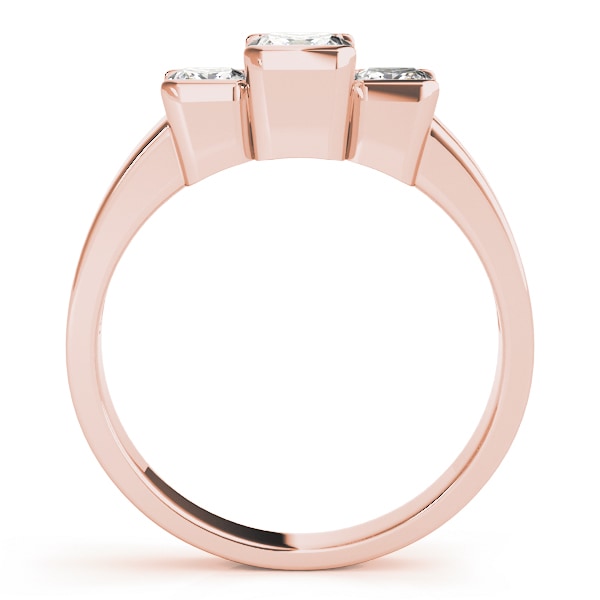 14K Rose Gold 1 1/8 ct tw Three Stone Diamond Engagement Ring