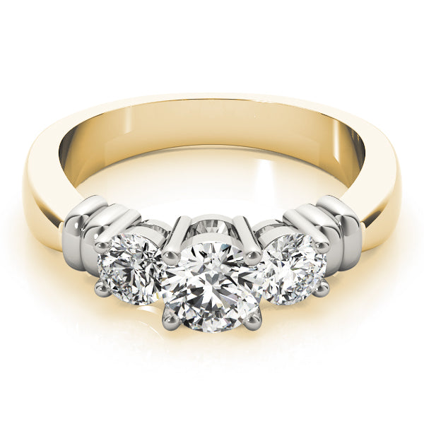 18K Yellow Gold 1 ct Diamond Three-Stone Engagement Ring