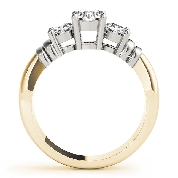 18K Yellow Gold 1 ct tw Three Stone Diamond Engagement Ring