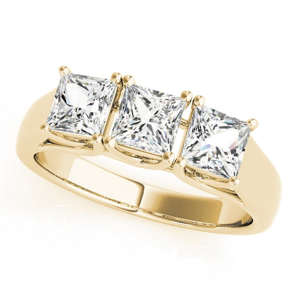 14K Yellow Gold 1/2 ct tw Three Stone Diamond Engagement Ring