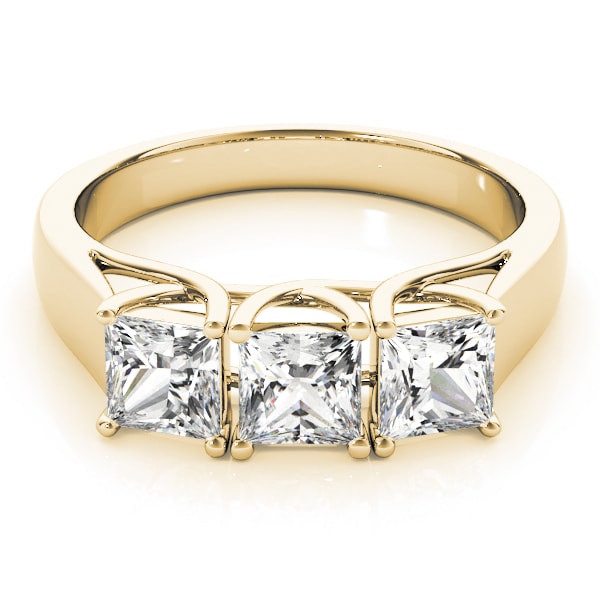 14K Yellow Gold 1/2 ct tw Three Stone Diamond Engagement Ring