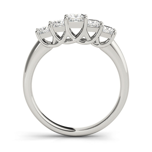 14K White Gold Square Diamond Wedding Ring