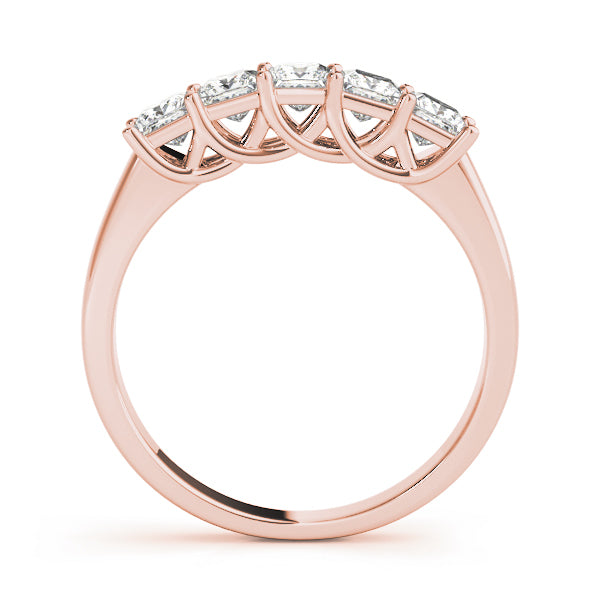 14K Rose Gold Square Diamond Wedding Ring