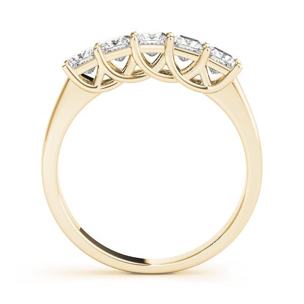 18K Yellow Gold Diamond Square Wedding Ring