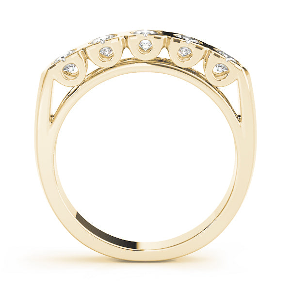 14K Yellow Gold 5-Stone Diamond Wedding Ring