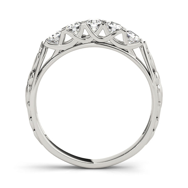 18K White Gold Multi-Diamond Wedding Band