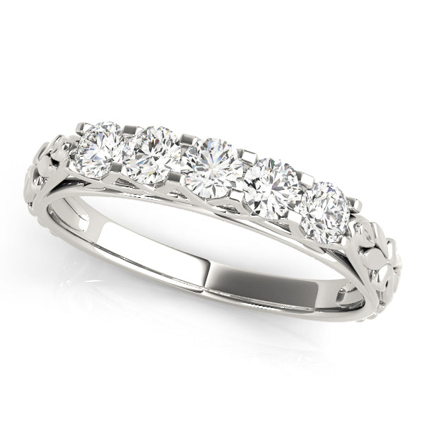 14K White Gold Round Diamond Wedding Ring