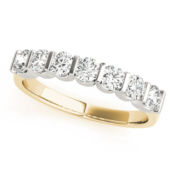 18K Yellow Gold Multi-Diamond Wedding Band