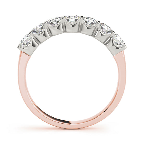 18K Rose Gold 7-Stone Diamond Wedding Ring