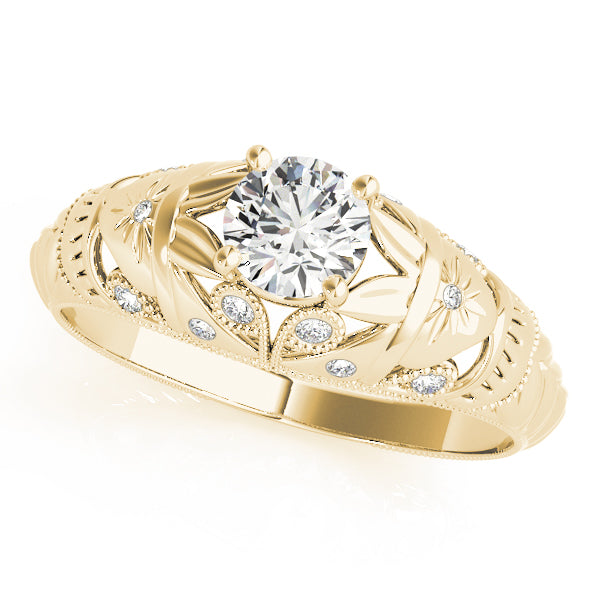 18K Yellow Gold Vintage Diamond Engagement Ring 0.38ctw