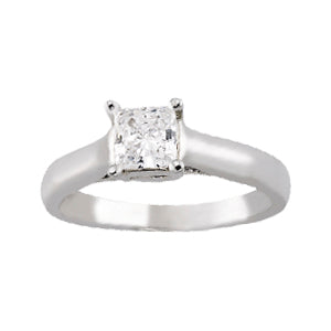 Platinum White Diamond Trellis Engagement Ring