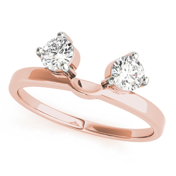 14K Rose Gold Round Diamond Wedding Ring