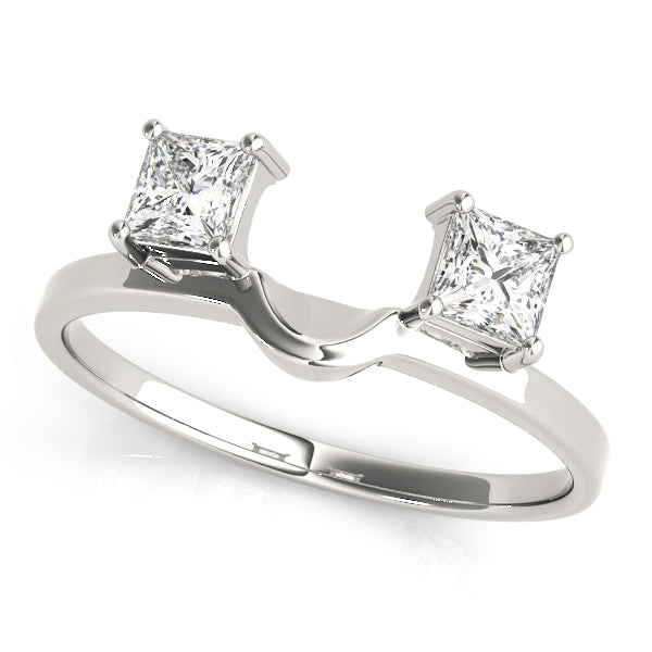 14K White Gold Square Diamond Wedding Ring