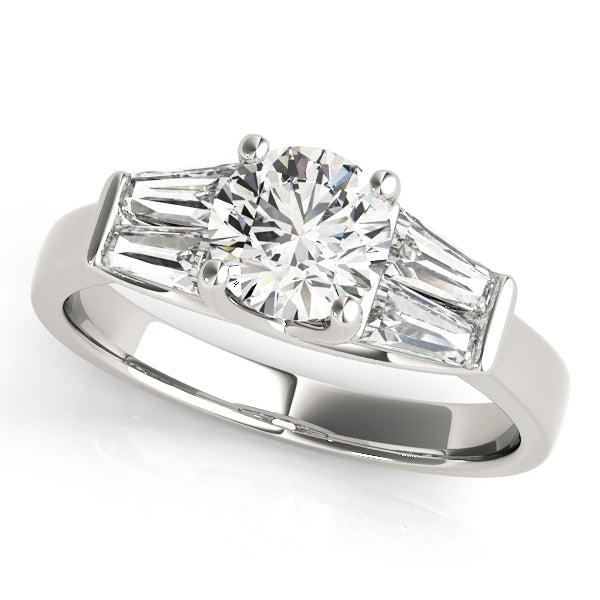 14K White Gold Round Diamond Engagement Ring