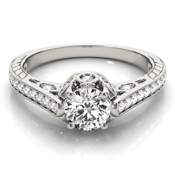 14K White Gold Vintage Diamond Engagement Ring