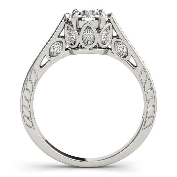 Platinum Vintage Round Diamond Engagement Ring