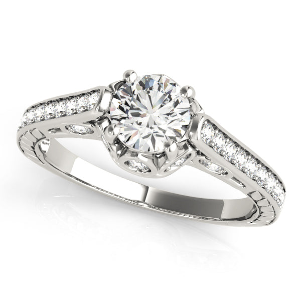 Platinum Vintage Round Diamond Engagement Ring