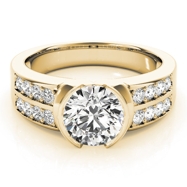 14K Yellow Gold 1 1/4 ct tw Pave Diamond Engagement Ring
