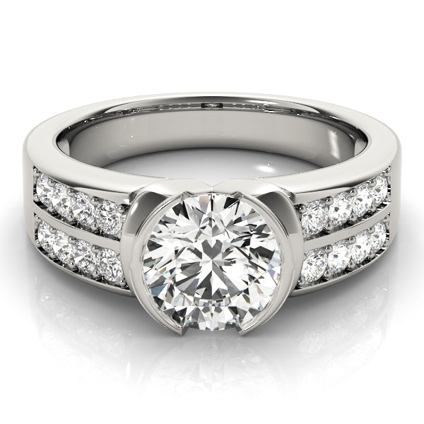 18K White Gold 1.25 CT Pave Diamond Engagement Ring