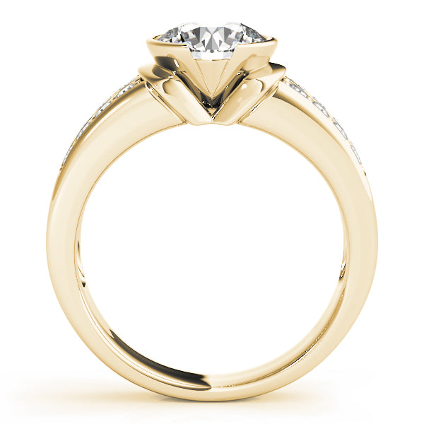 18K Yellow Gold 1 1/4 ct tw Pave Diamond Engagement Ring