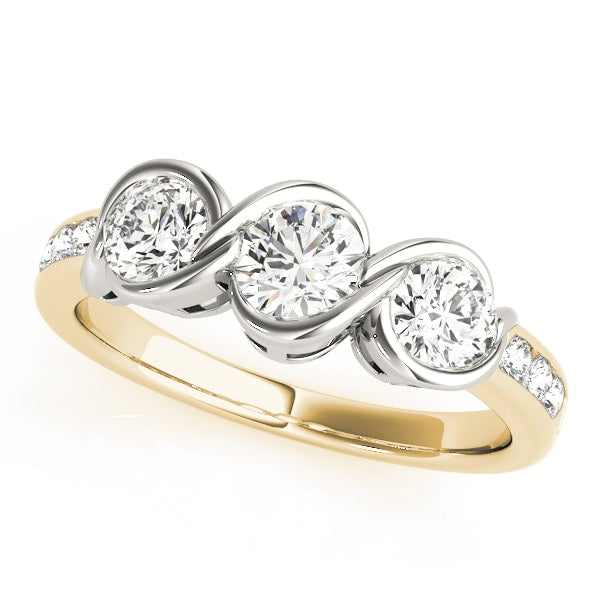 14K Yellow Gold 1 ct tw Three Stone Diamond Engagement Ring