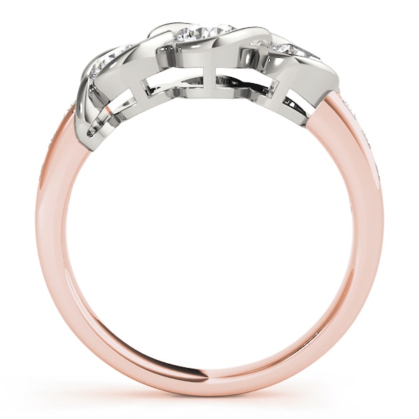 18K Rose Gold 1 ct tw Three Stone Diamond Engagement Ring