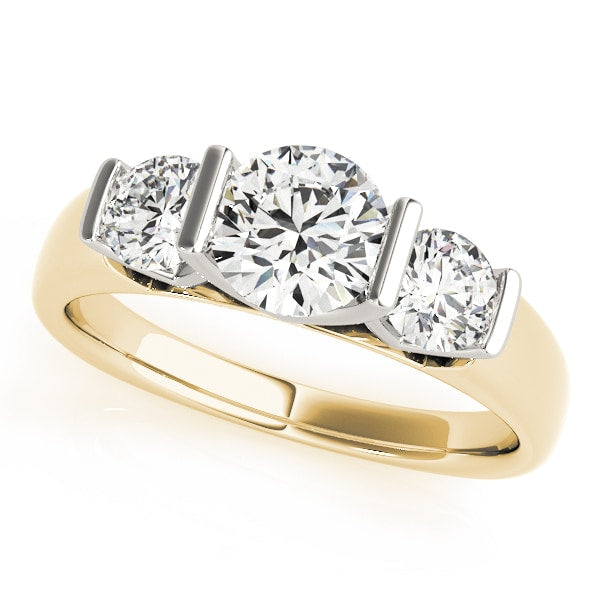 18K Yellow Gold 1 1/4 ct tw Three Stone Diamond Engagement Ring