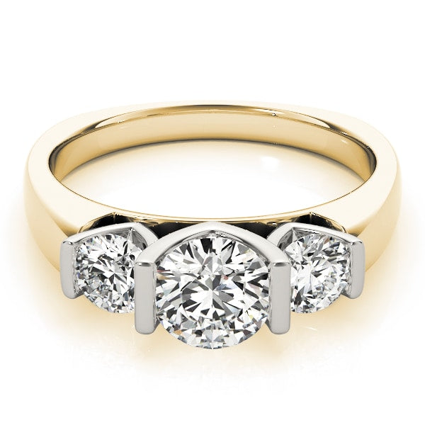14K Yellow Gold 1 1/4 ct tw Three Stone Diamond Engagement Ring