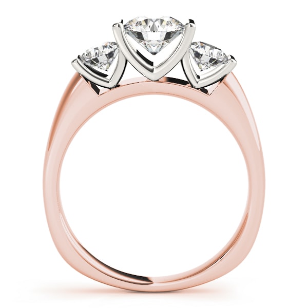 18K Rose Gold 1 1/4 ct tw Three Stone Diamond Engagement Ring