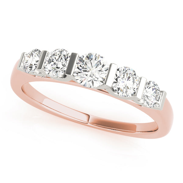 18K Rose Gold Round Diamond Wedding Ring