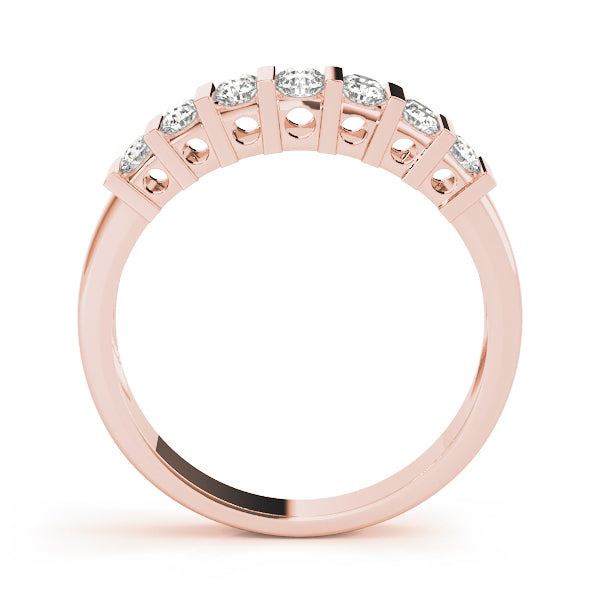 14K Rose Gold Round Diamond Wedding Ring