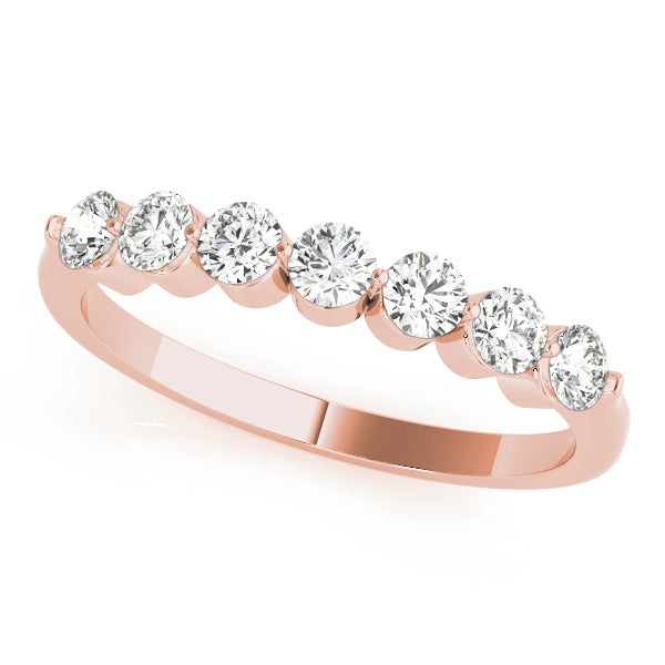 18K Rose Gold 7-Stone Diamond Wedding Ring