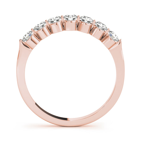 18K Rose Gold 7-Stone Diamond Wedding Ring