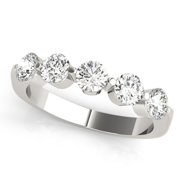 14K White Gold 1 CT Diamond Wedding Band
