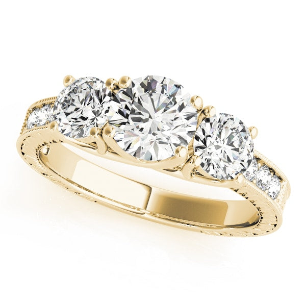 14K Yellow Gold 2 3/8 ct tw Three Stone Diamond Engagement Ring