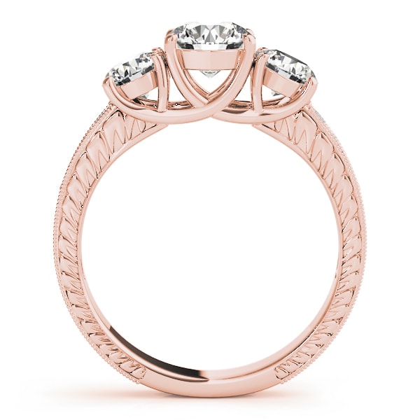 14K Rose Gold 2 3/8 ct tw Three Stone Diamond Engagement Ring