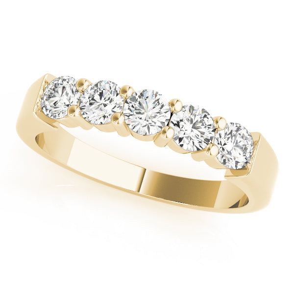 18K Yellow Gold 5-Stone Diamond Wedding Ring