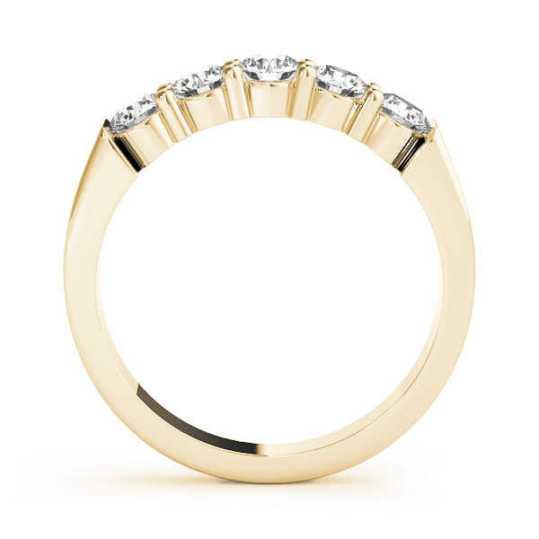 18K Yellow Gold 5-Stone Diamond Wedding Ring